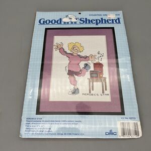 Cross Stitch Kit Aerobics Star DMC Kit No 83719 8" x 10" NEW Good Shepherd 1987